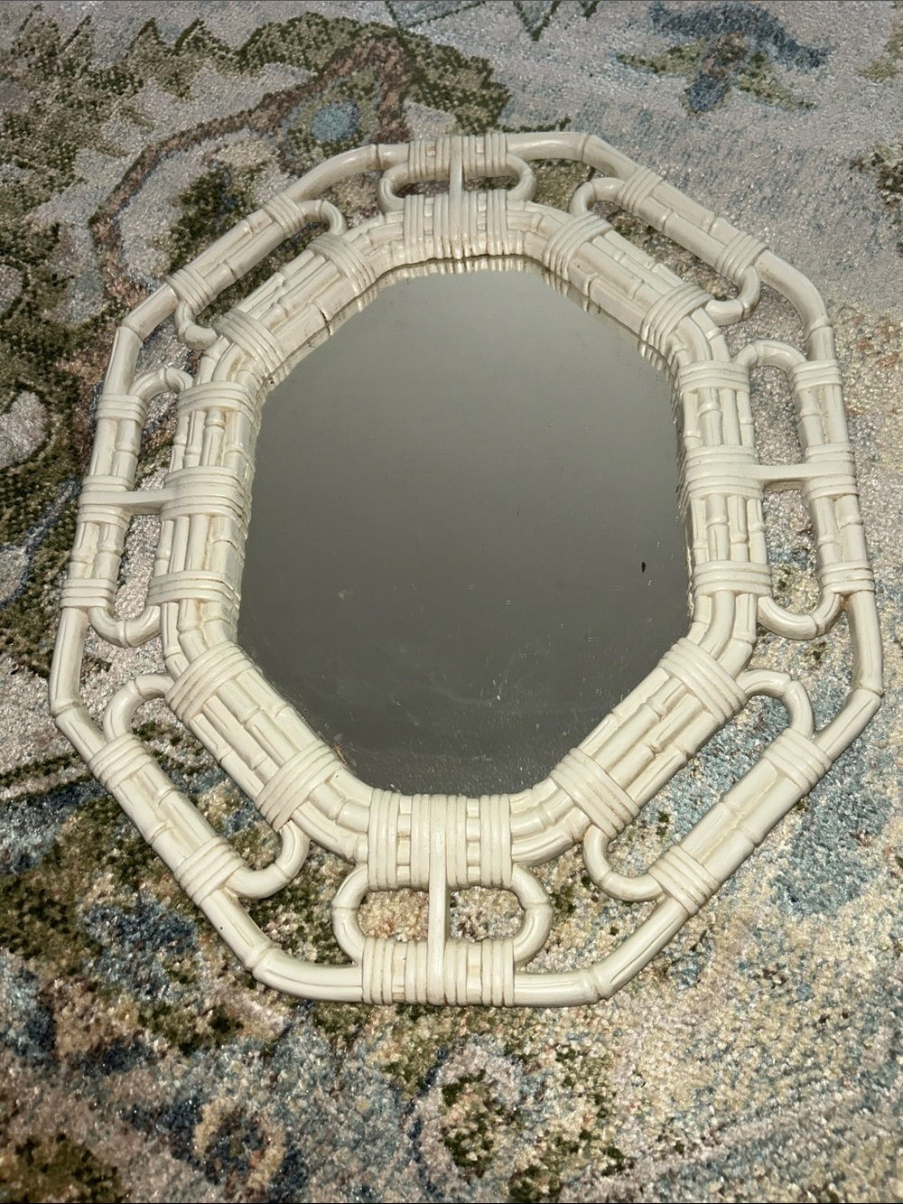 Home Interiors Cream Woven Octagonal Wall Mirror